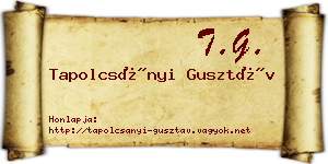 Tapolcsányi Gusztáv névjegykártya