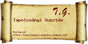Tapolcsányi Gusztáv névjegykártya